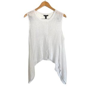 Eileen Fisher Organic Linen Knit Tank Top w/ Shark Bite Hem